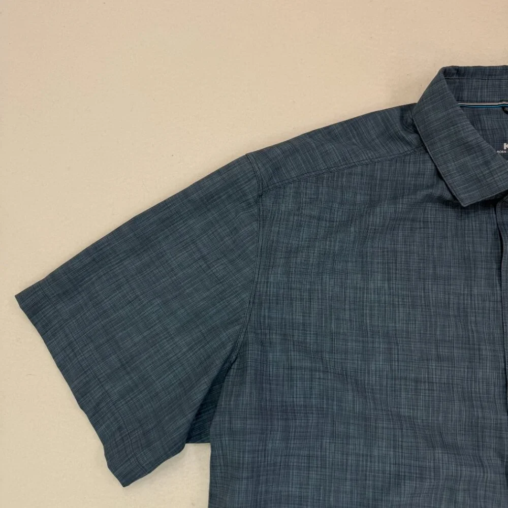 Kuhl Shirt Mens XL Persuadr Short Sleeve Button Up Lightweight Blue UPF Hiking - Picture 8 of 16